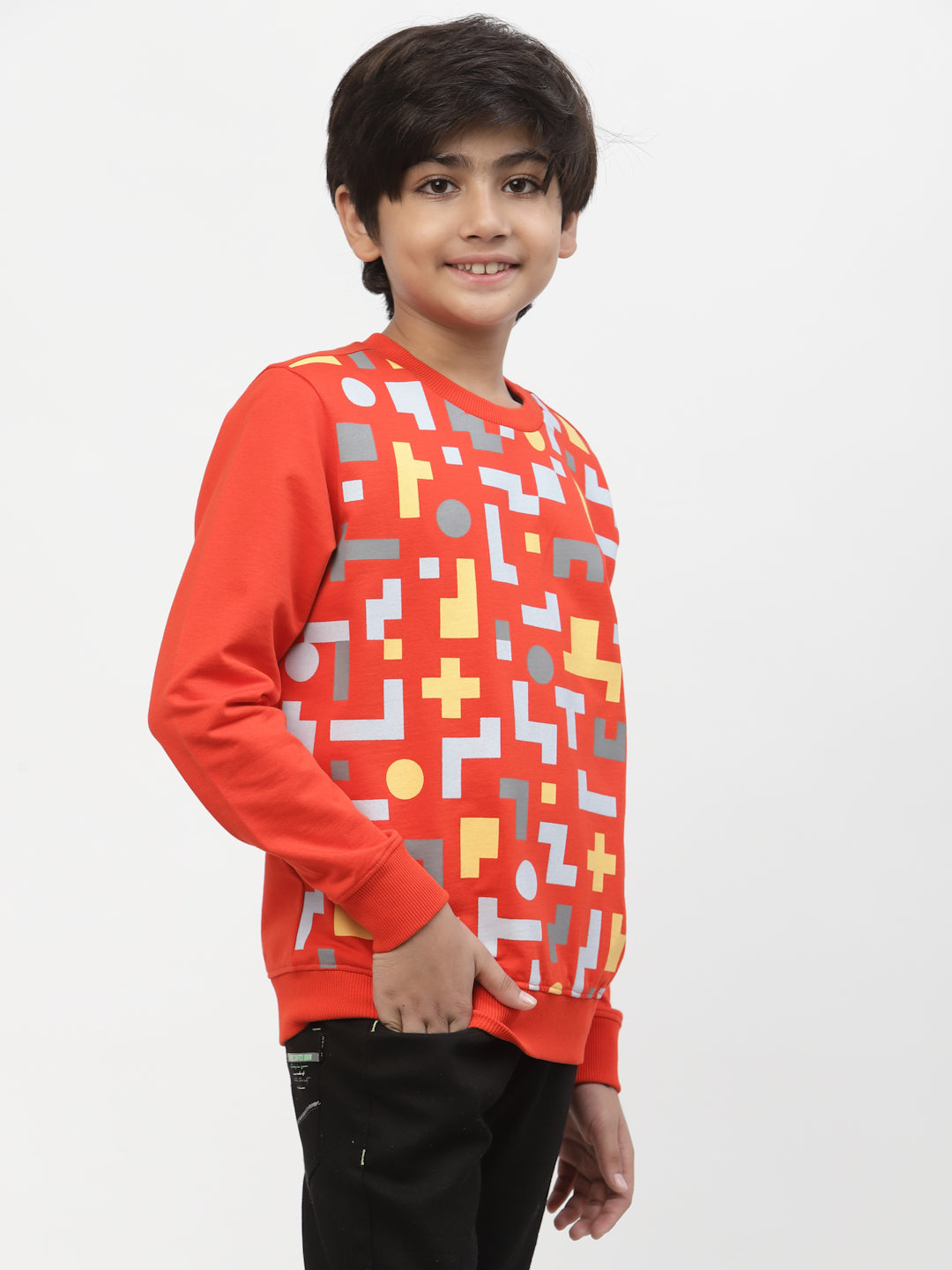 Spunkies-Boys-Abstract-Print-Sweatshirt- Red