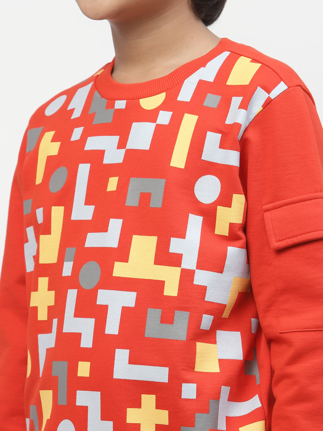 Spunkies-Boys-Abstract-Print-Sweatshirt- Red