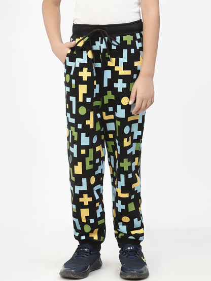 Organic Geometric Boy Jogger Black