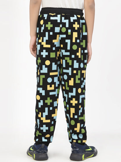 Organic Geometric Boy Jogger Black