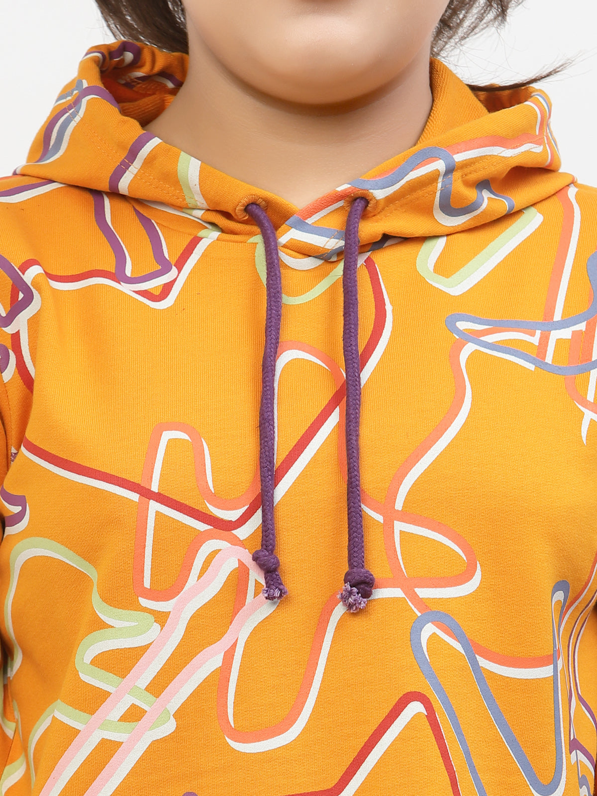 Spunkies-Zig-Zag-Printed-Organic-Cotton-Hoodie-Orange