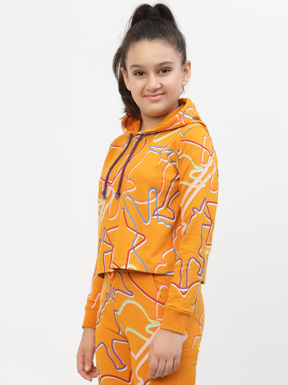 Spunkies-Zig-Zag-Printed-Organic-Cotton-Hoodie-Orange