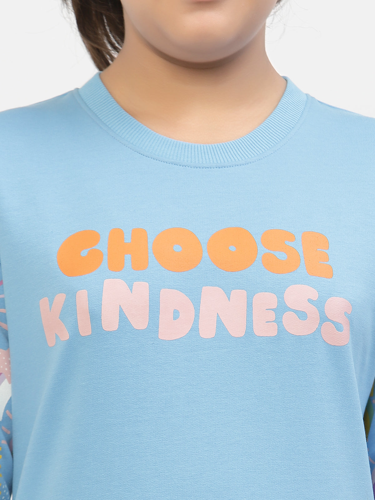 Spunkies-Girls-Kindnes- Organic-Cotton-Sweatshirt-Blue