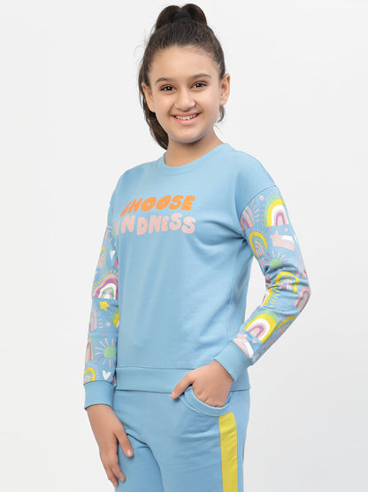 Spunkies-Girls-Kindnes- Organic-Cotton-Sweatshirt-Blue