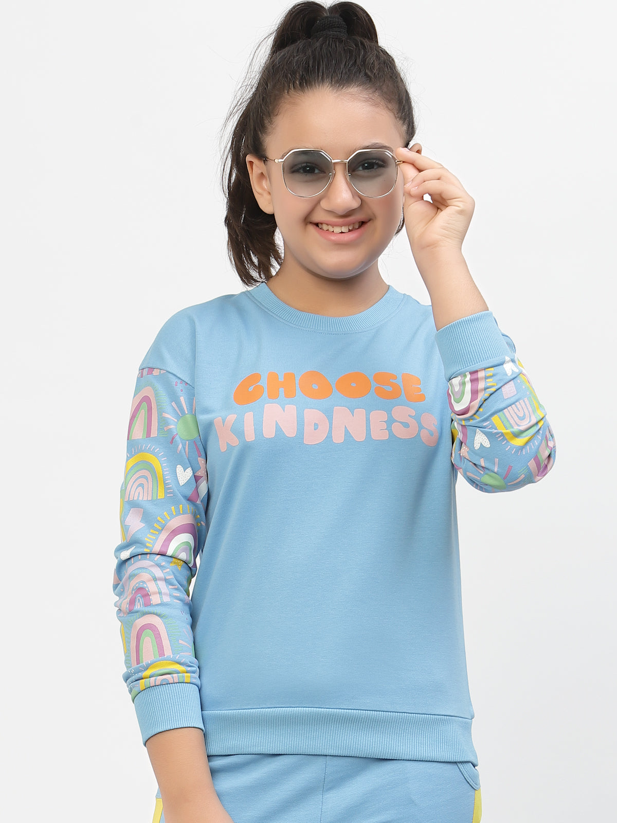 Spunkies-Girls-Kindnes- Organic-Cotton-Sweatshirt-Blue