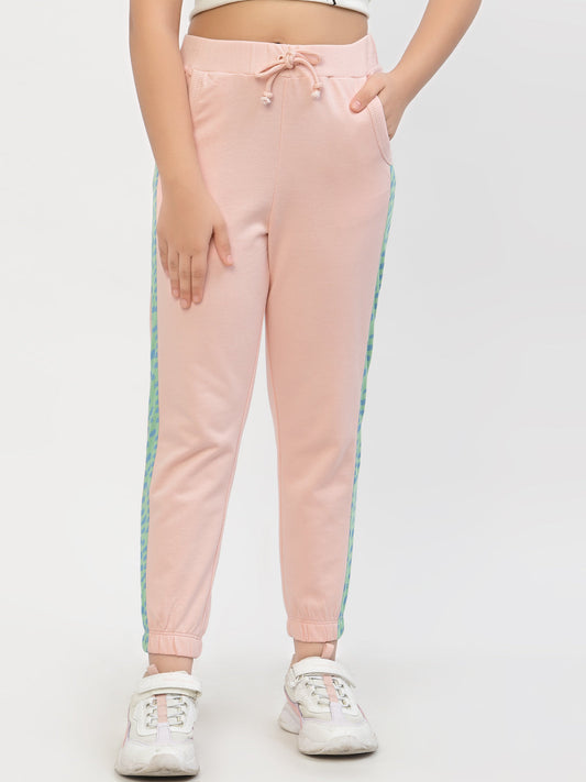 Spunkies-Organic-Cotton-Side-Stripe-Girls-Joggers-Pink