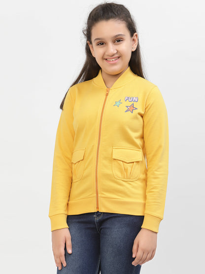 Spunkies-Girls-Organic-Cotton-Bomber-Jacket-Yellow