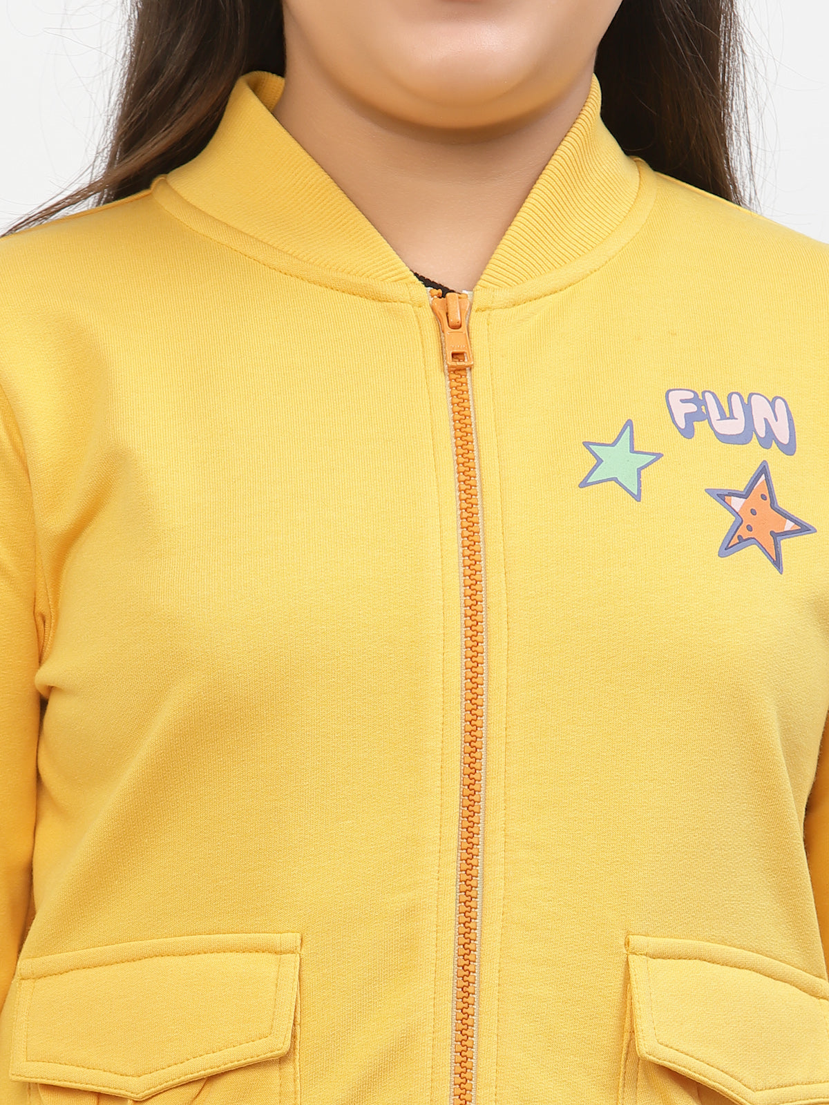 Spunkies-Girls-Organic-Cotton-Bomber-Jacket-Yellow