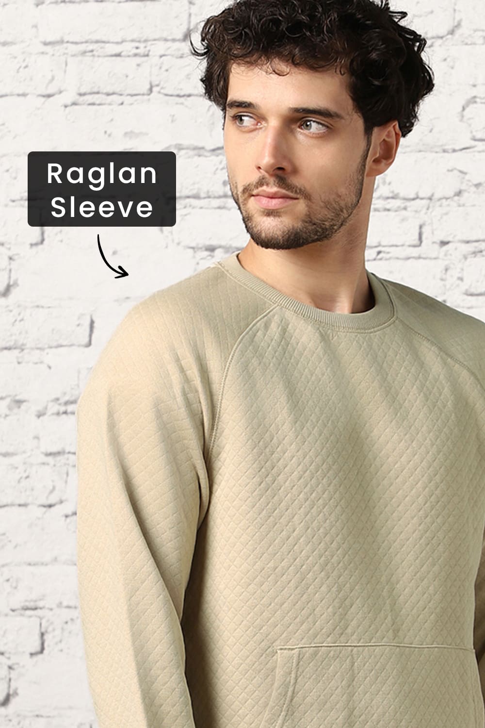 Raglan Quilted Sweatshirt