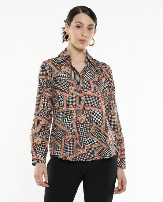 Rareism Women Musery Multi Print Top