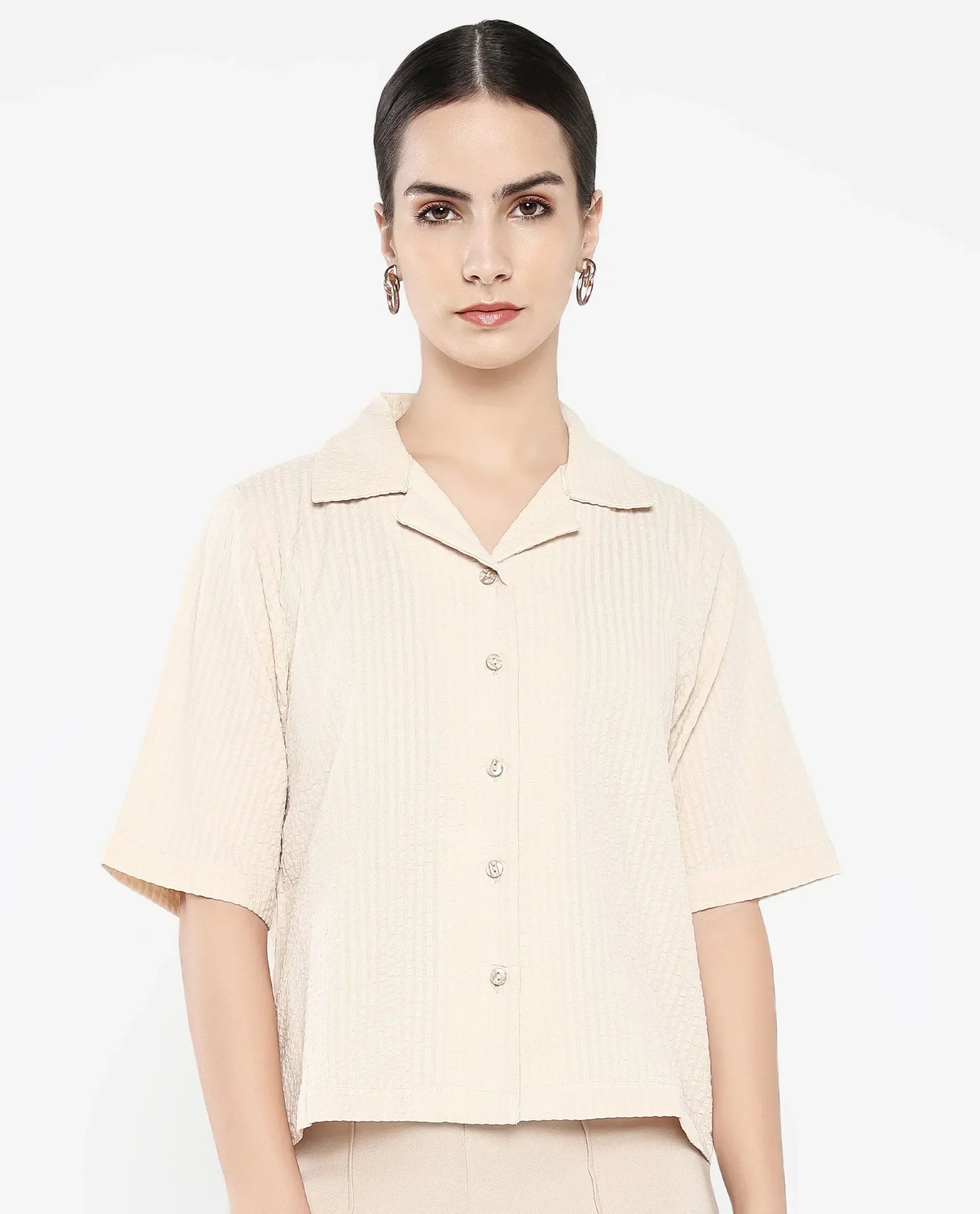 Rareism Women Nomiki Beige Plain Top