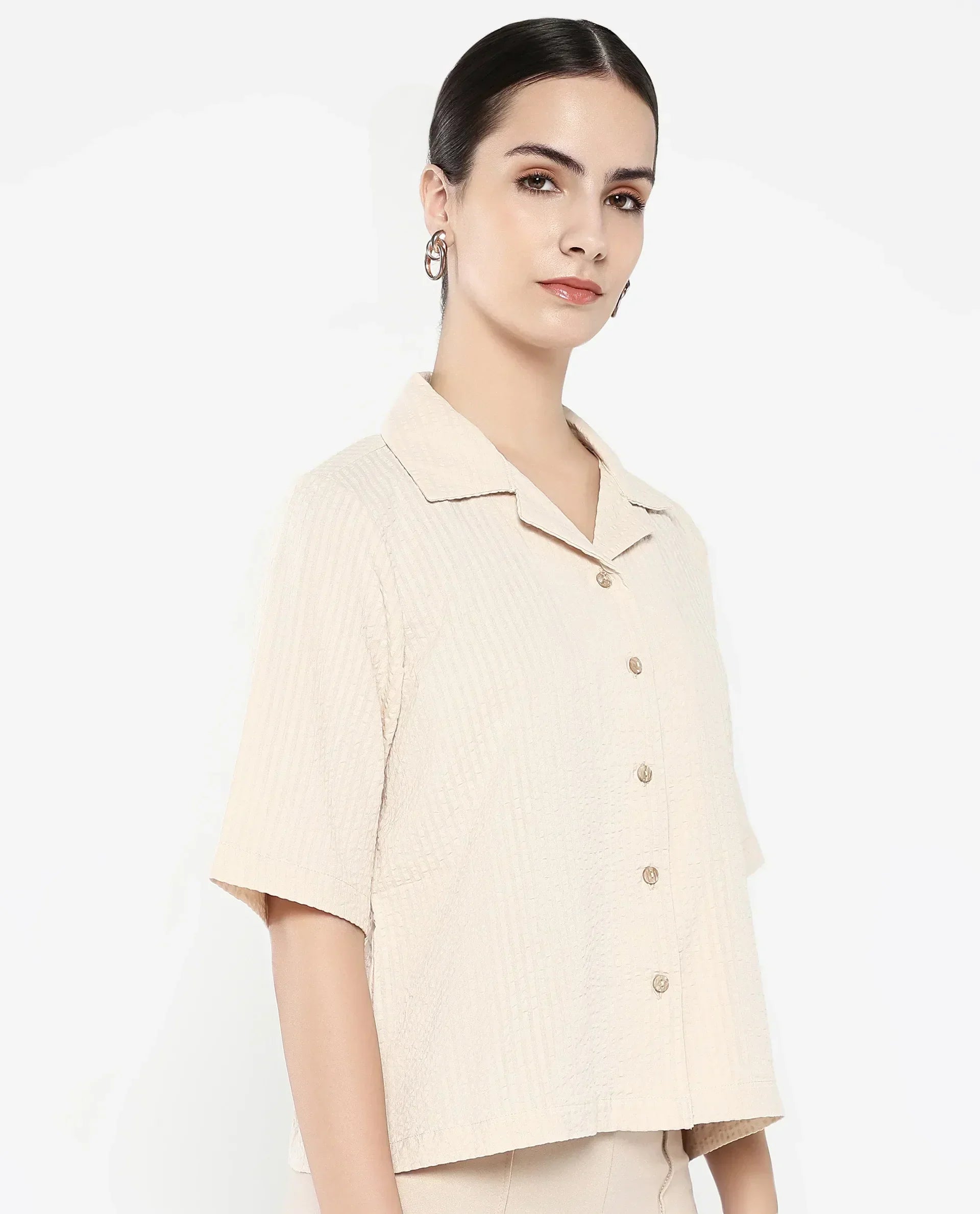 Rareism Women Nomiki Beige Plain Top