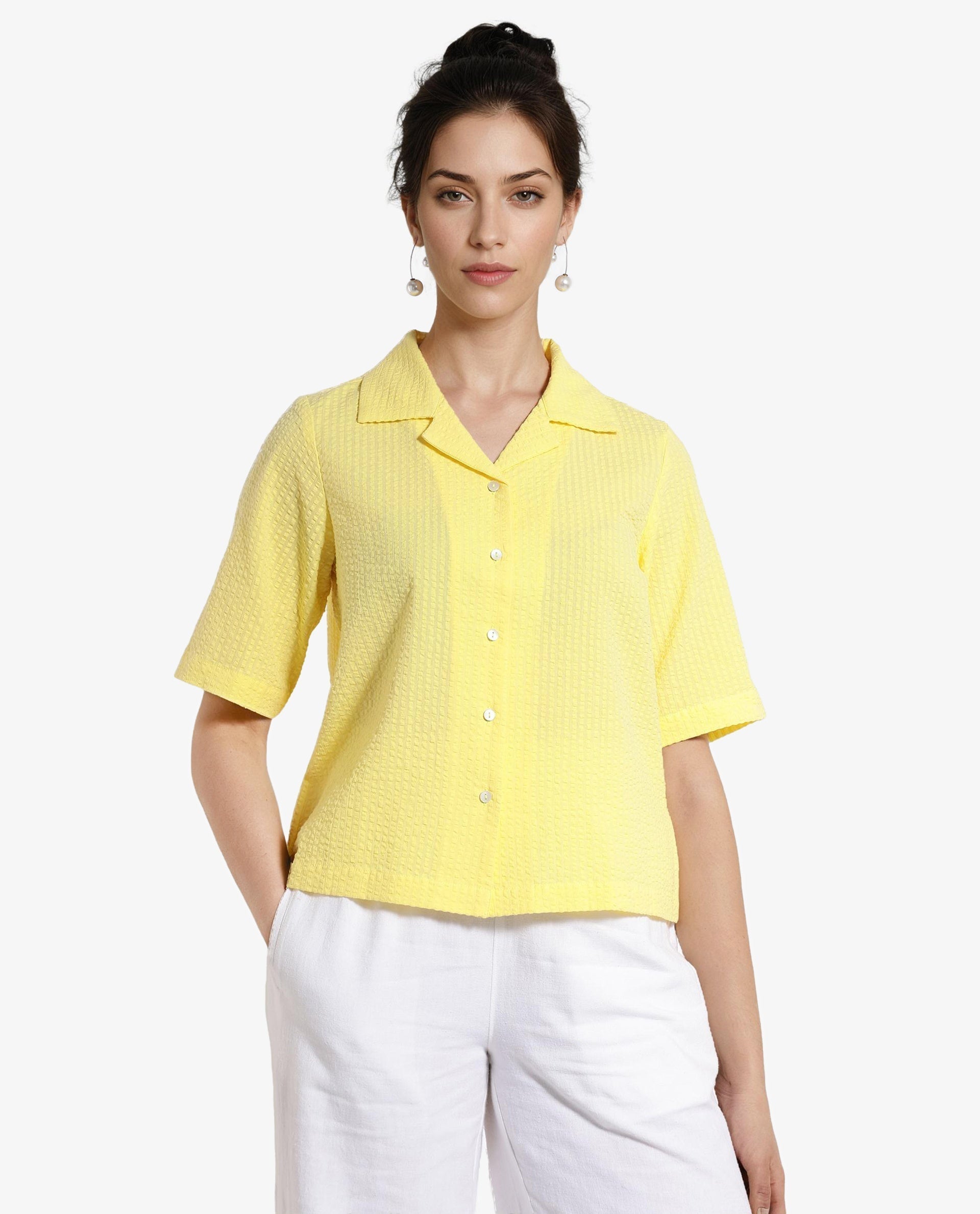 Rareism Women Nomiki Yellow Plain Top