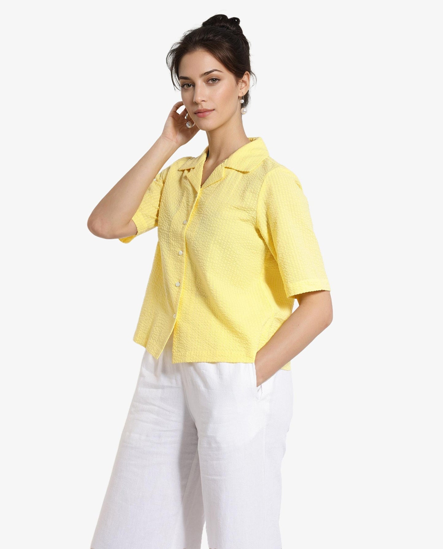 Rareism Women Nomiki Yellow Plain Top