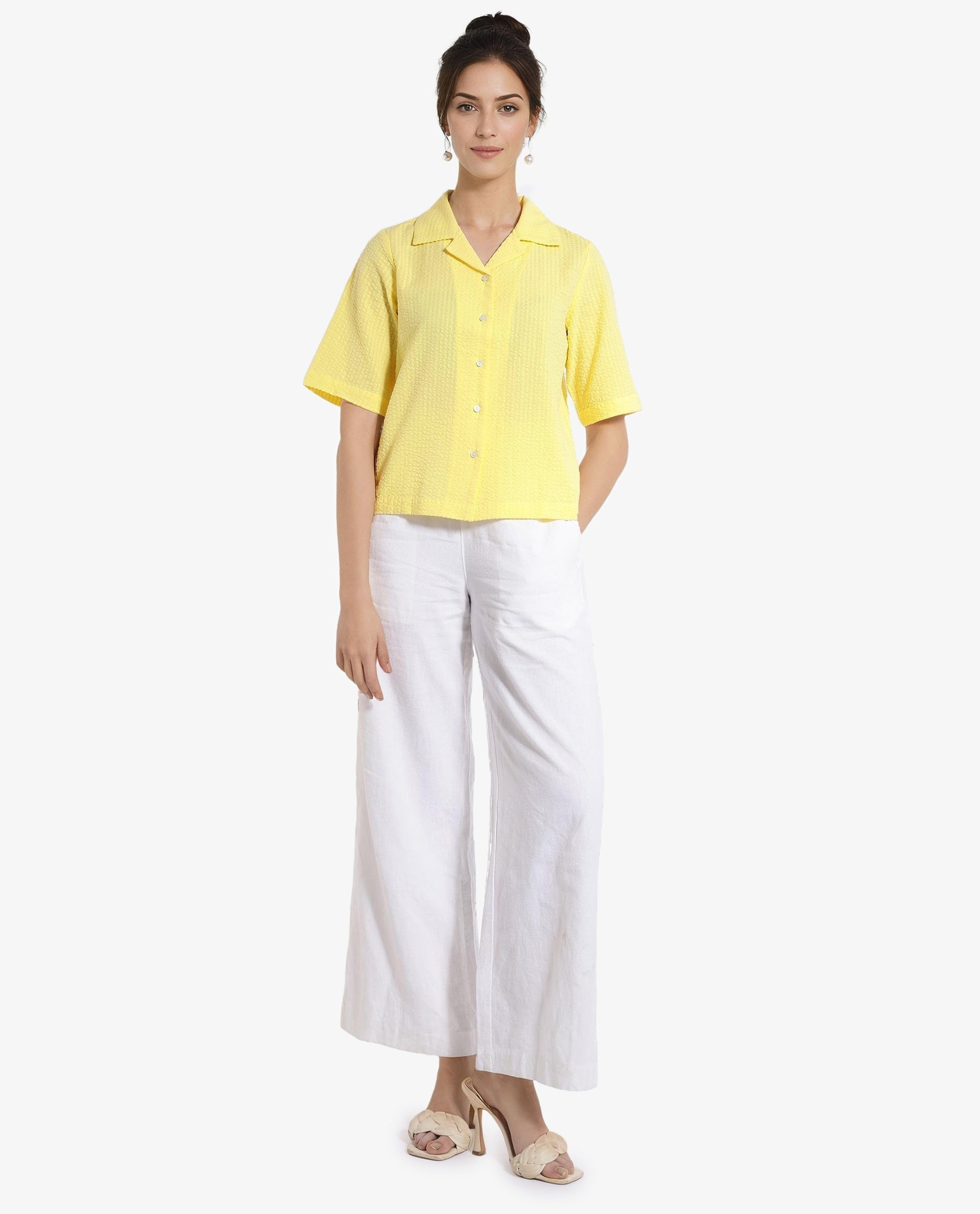 Rareism Women Nomiki Yellow Plain Top