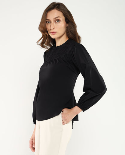 Rareism Women Cassius Black Plain Top