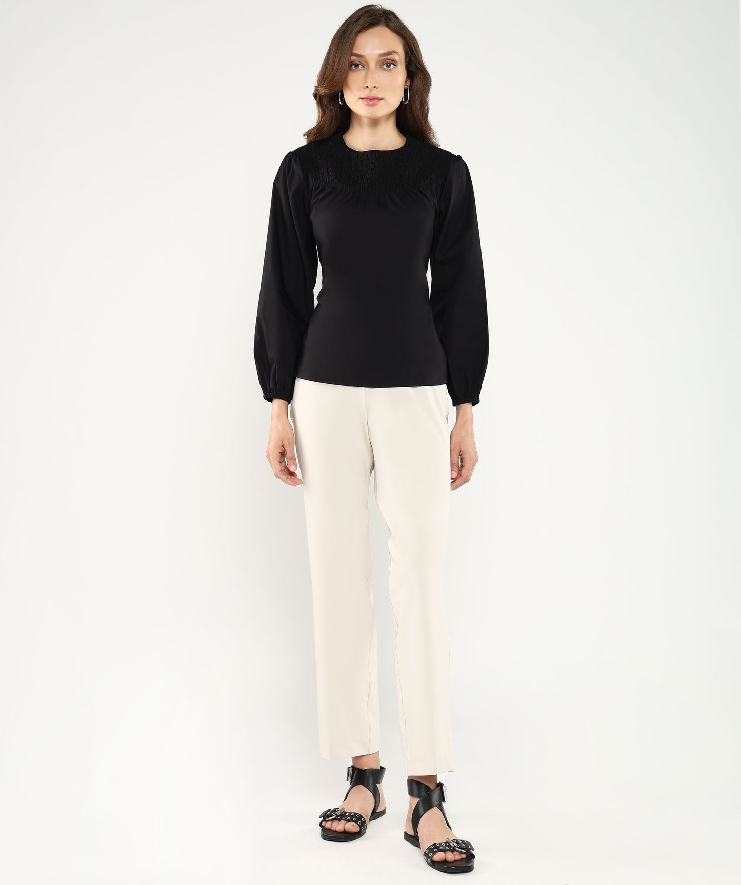 Rareism Women Cassius Black Plain Top