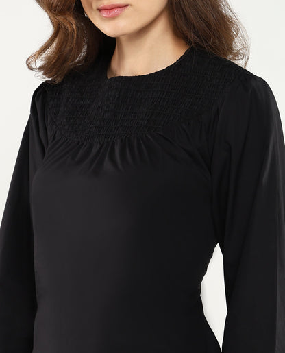 Rareism Women Cassius Black Plain Top