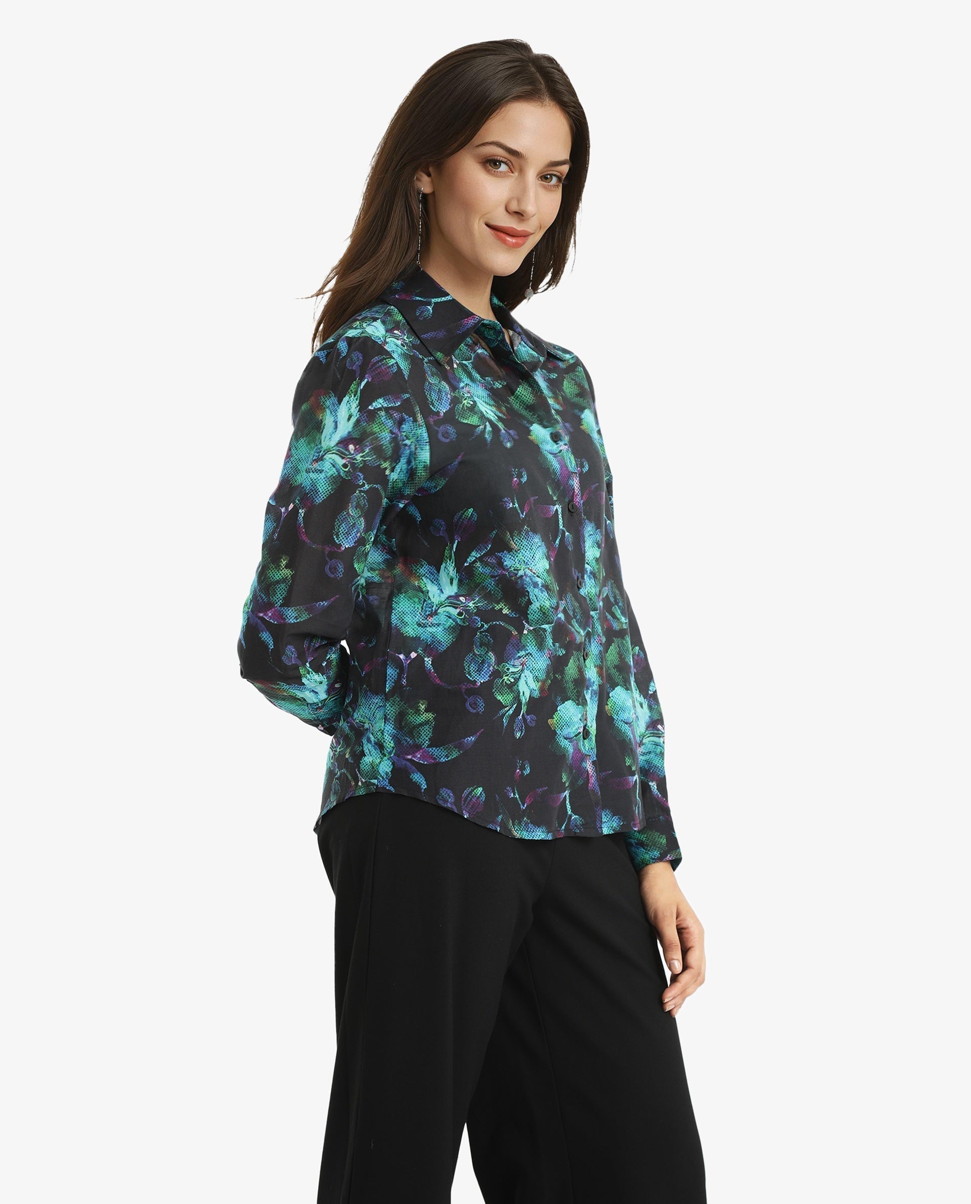 Rareism Women Pointy Multi Printed Top