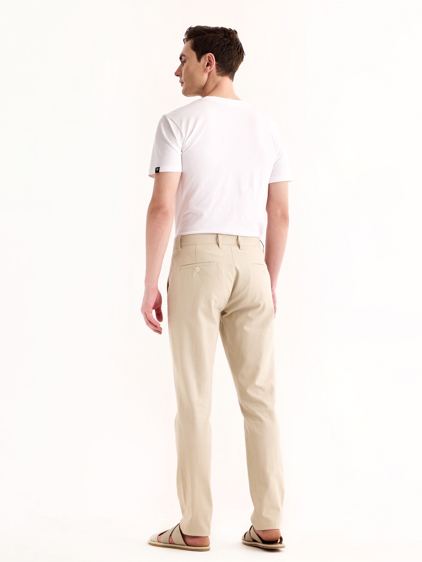 Cream Slim Fit Trouser