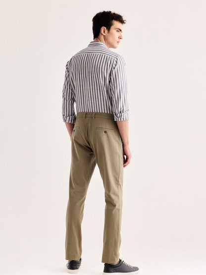 Cream Slim Fit Trouser