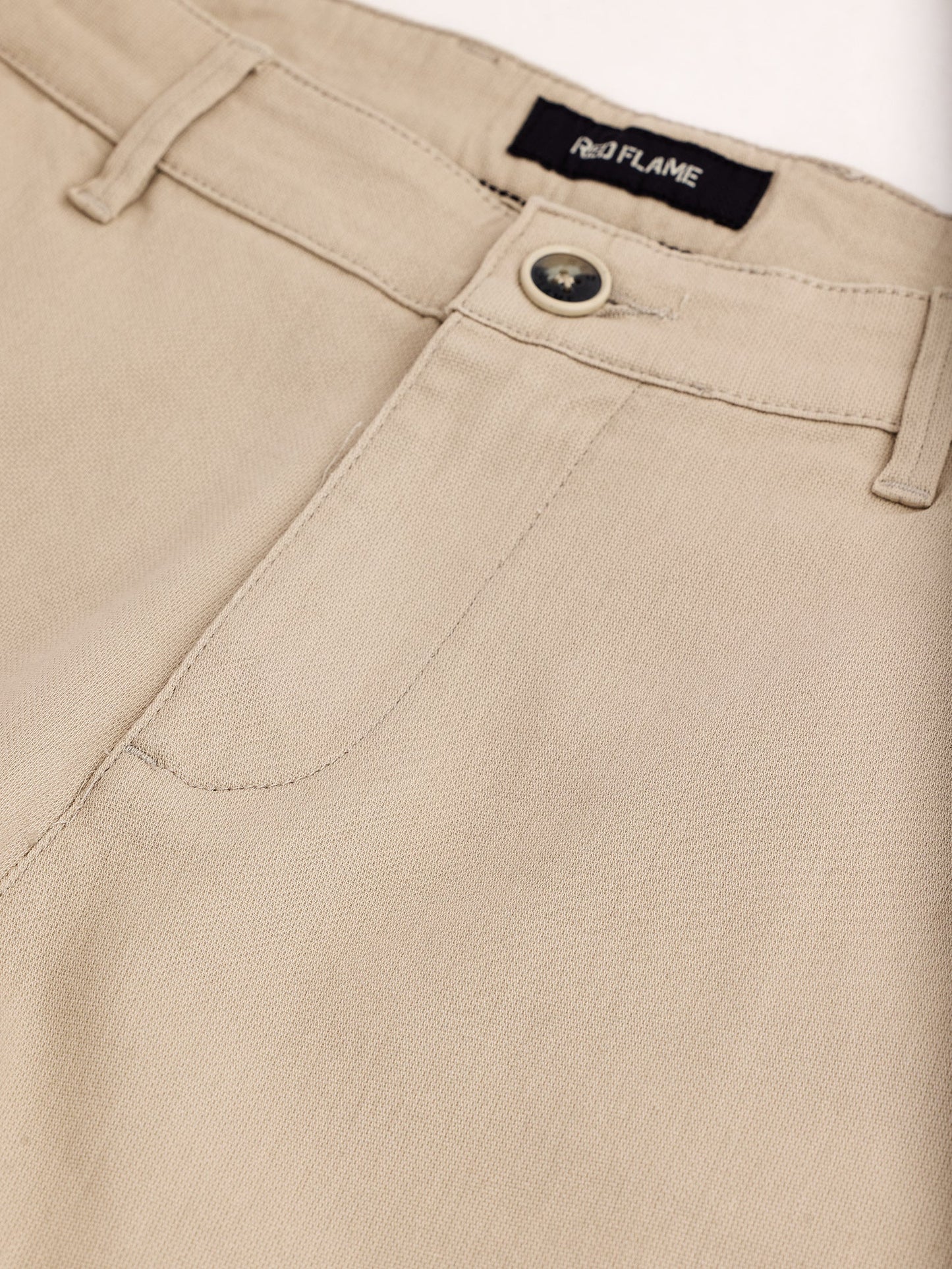 Cream Stretch Slim Fit Trouser