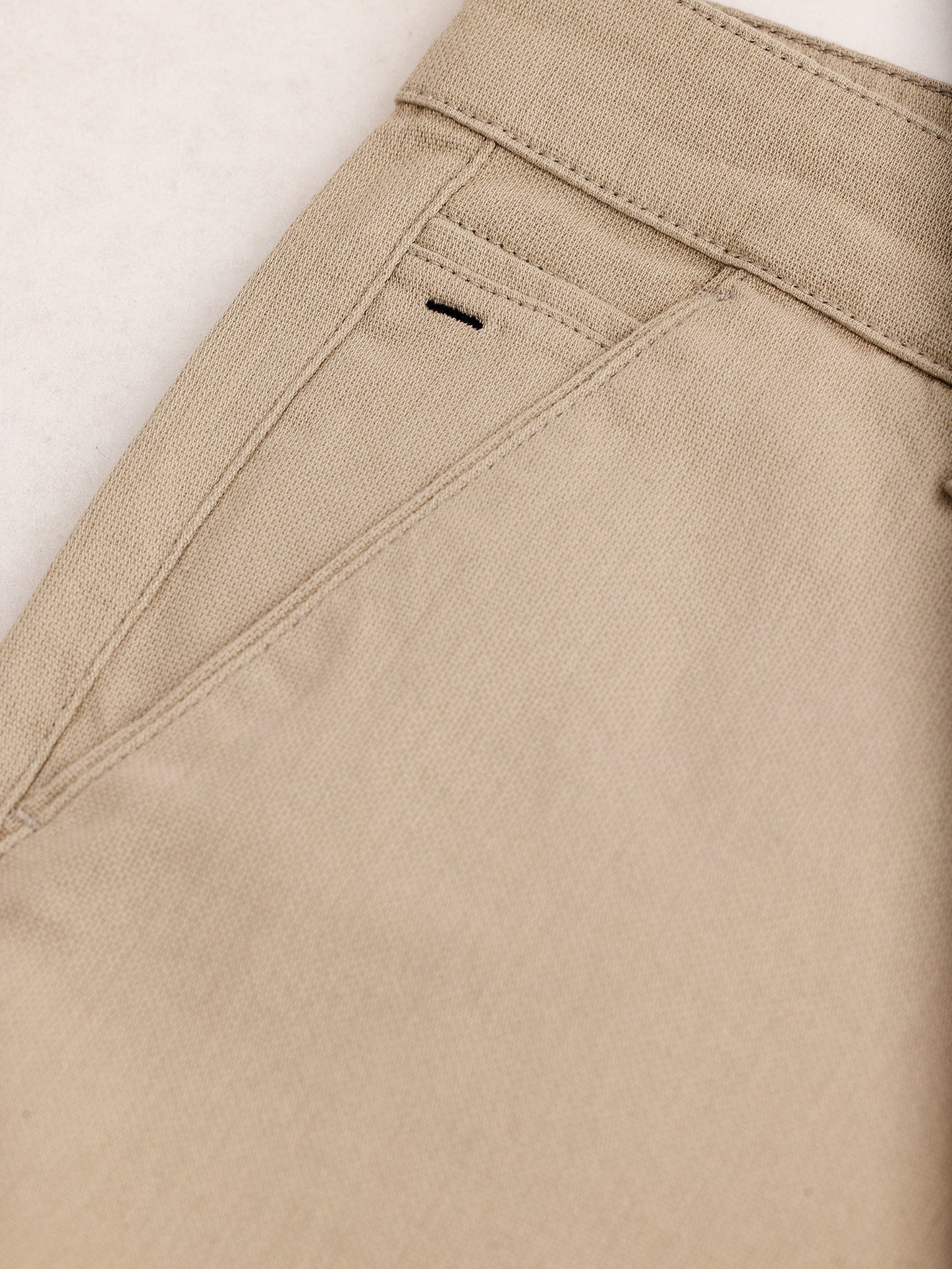 Cream Stretch Slim Fit Trouser