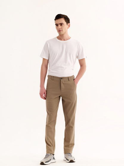 Cream Stretch Slim Fit Trouser