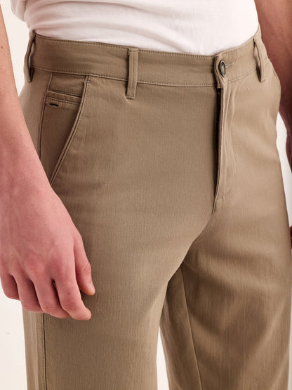 Cream Stretch Slim Fit Trouser