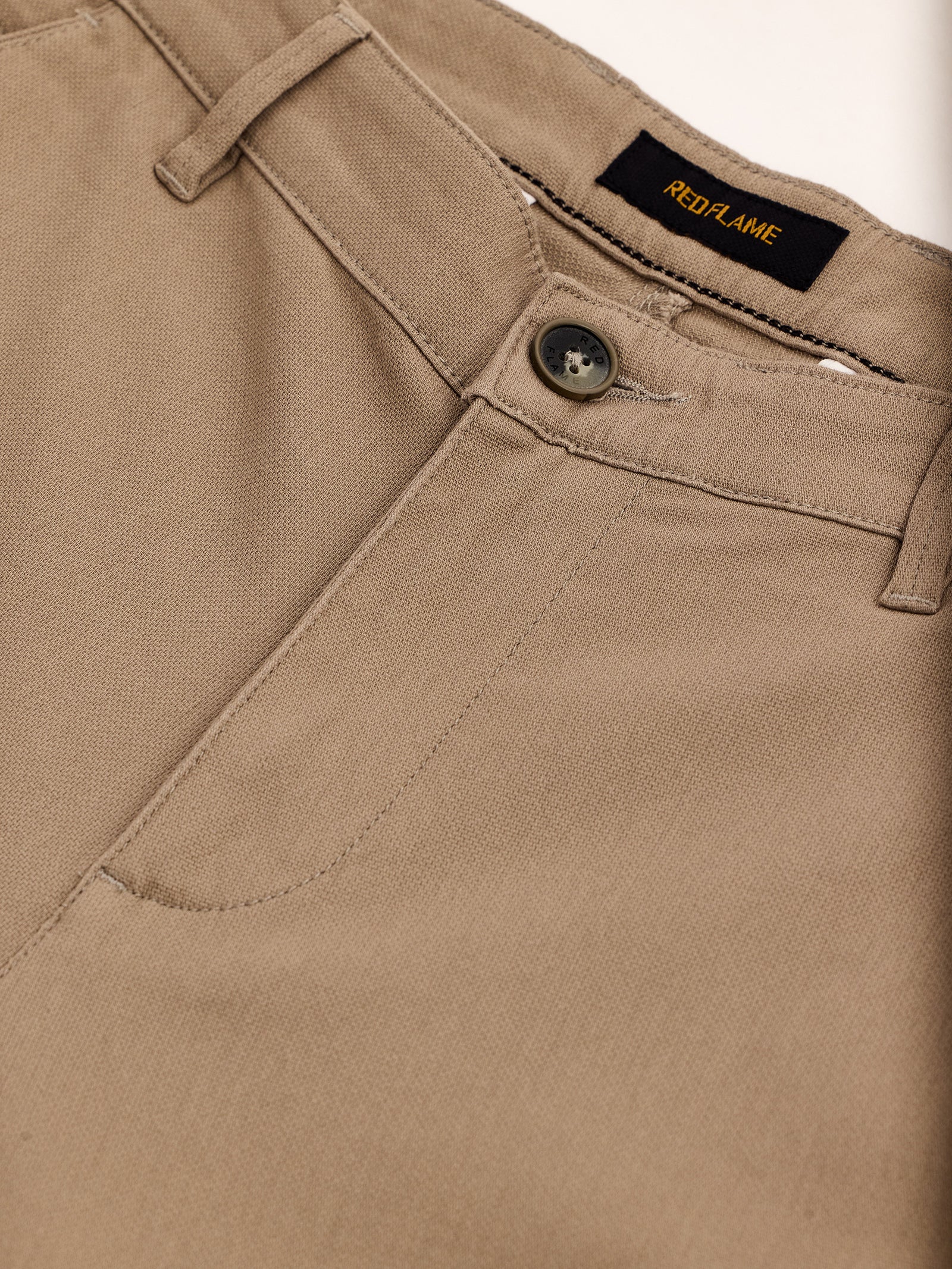 Cream Stretch Slim Fit Trouser