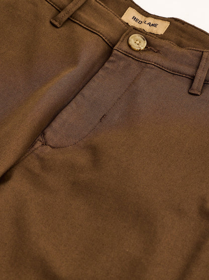 Brown Stretch Slim Fit Trouser