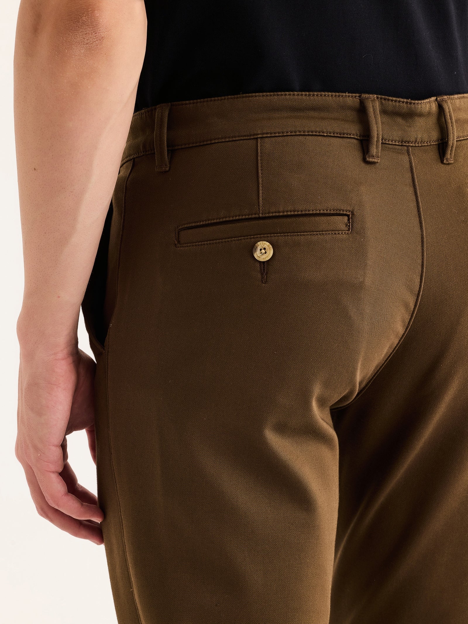 Brown Stretch Slim Fit Trouser