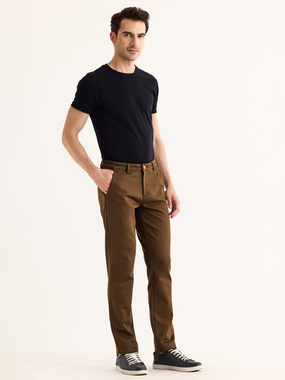 Brown Stretch Slim Fit Trouser