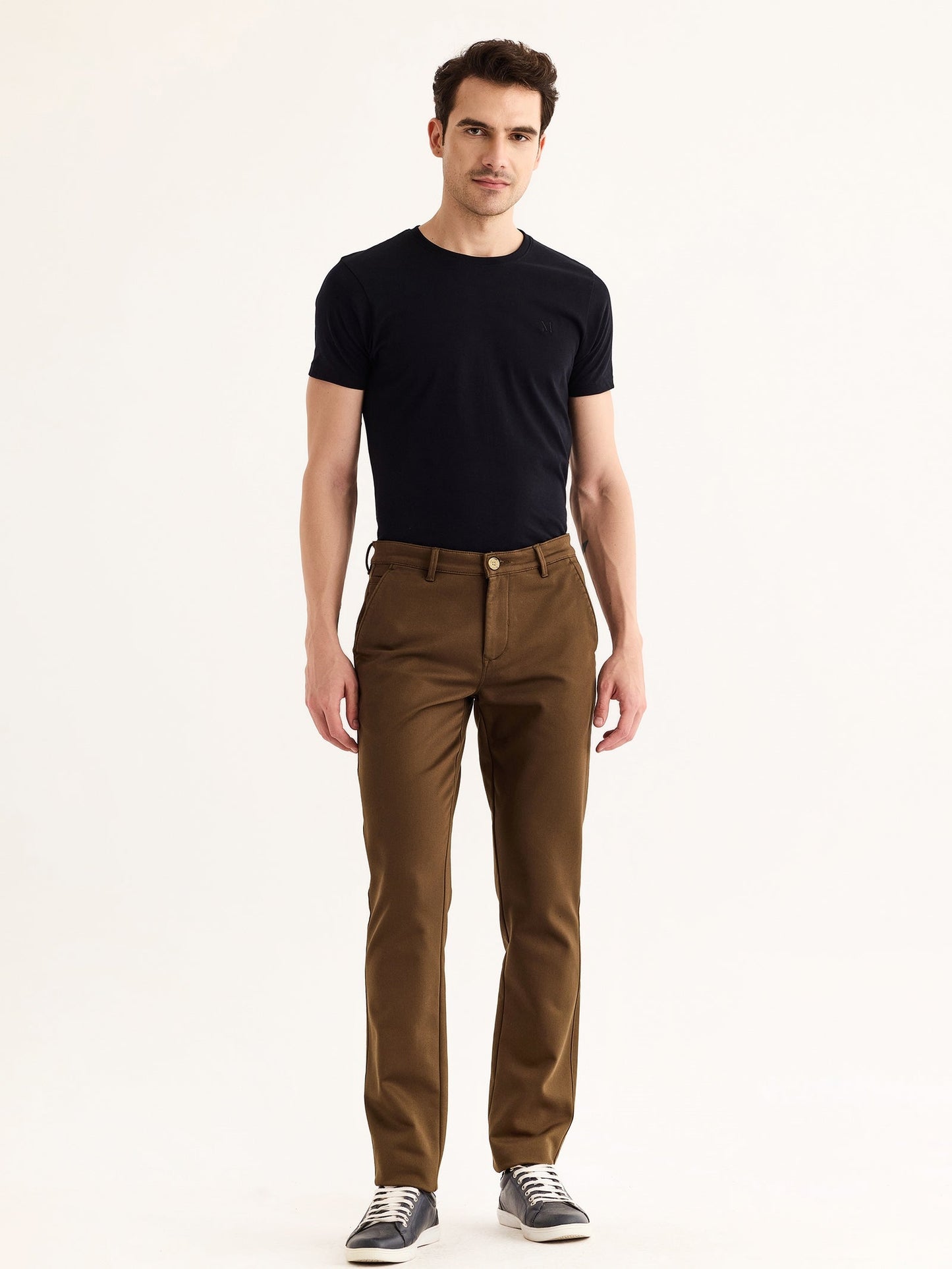 Brown Stretch Slim Fit Trouser