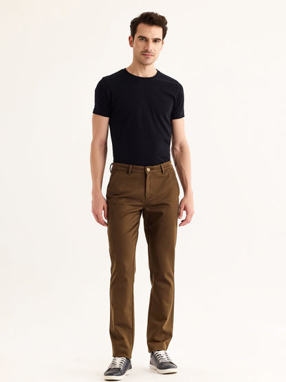 Brown Stretch Slim Fit Trouser