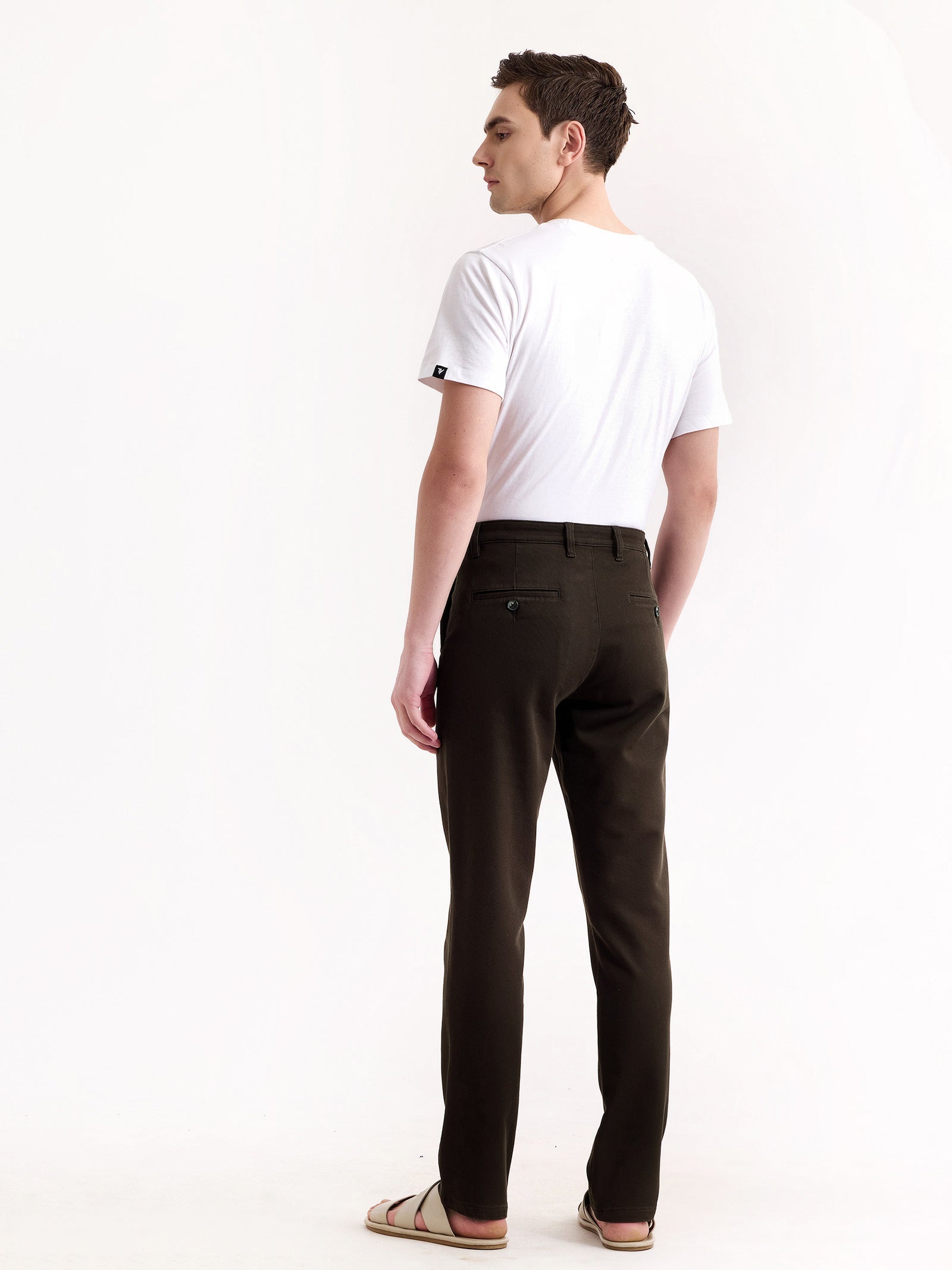 Brown Stretch Slim Fit Trouser