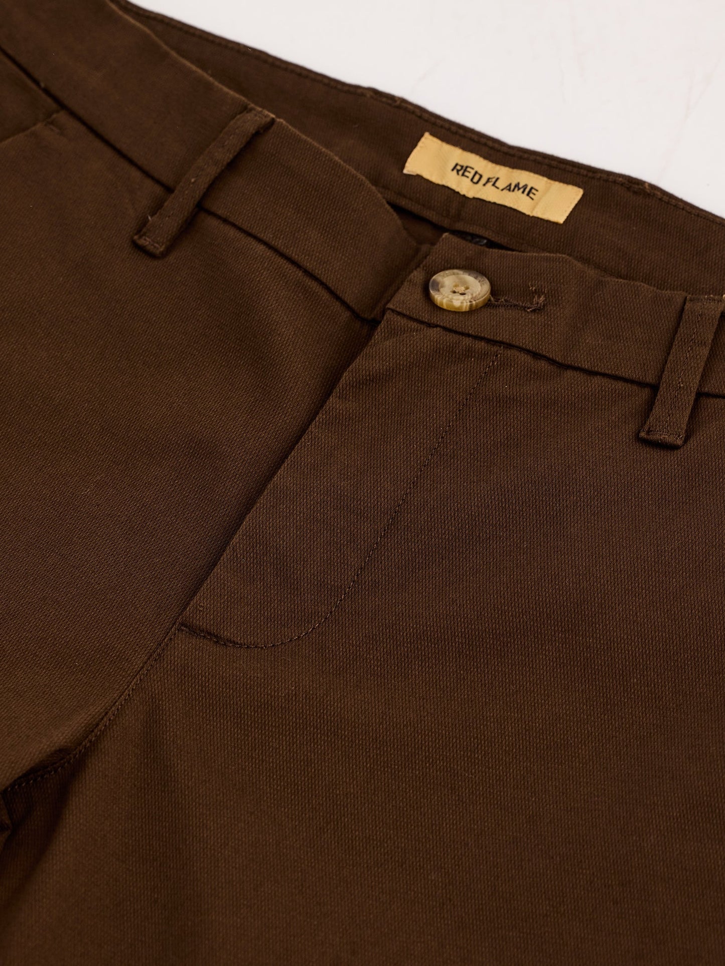 Brown Stretch Slim Fit Trouser