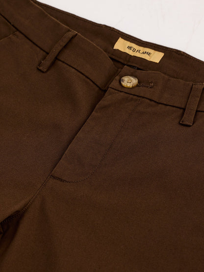 Brown Stretch Slim Fit Trouser