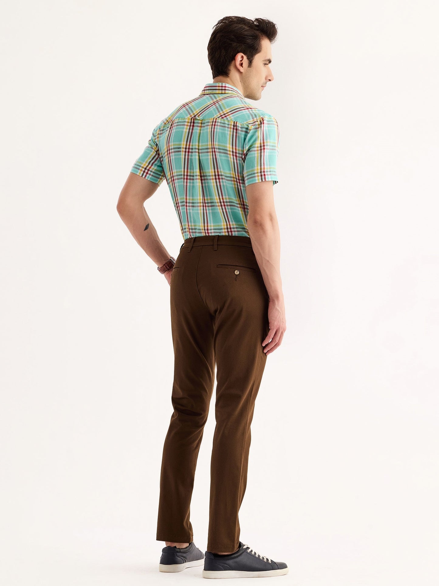 Brown Stretch Slim Fit Trouser