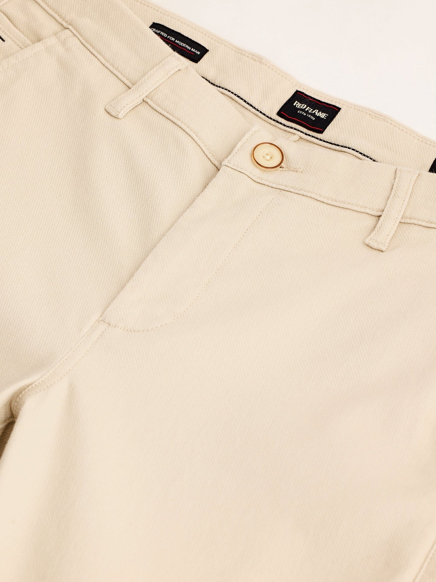 Cream Stretch Slim Fit Trouser