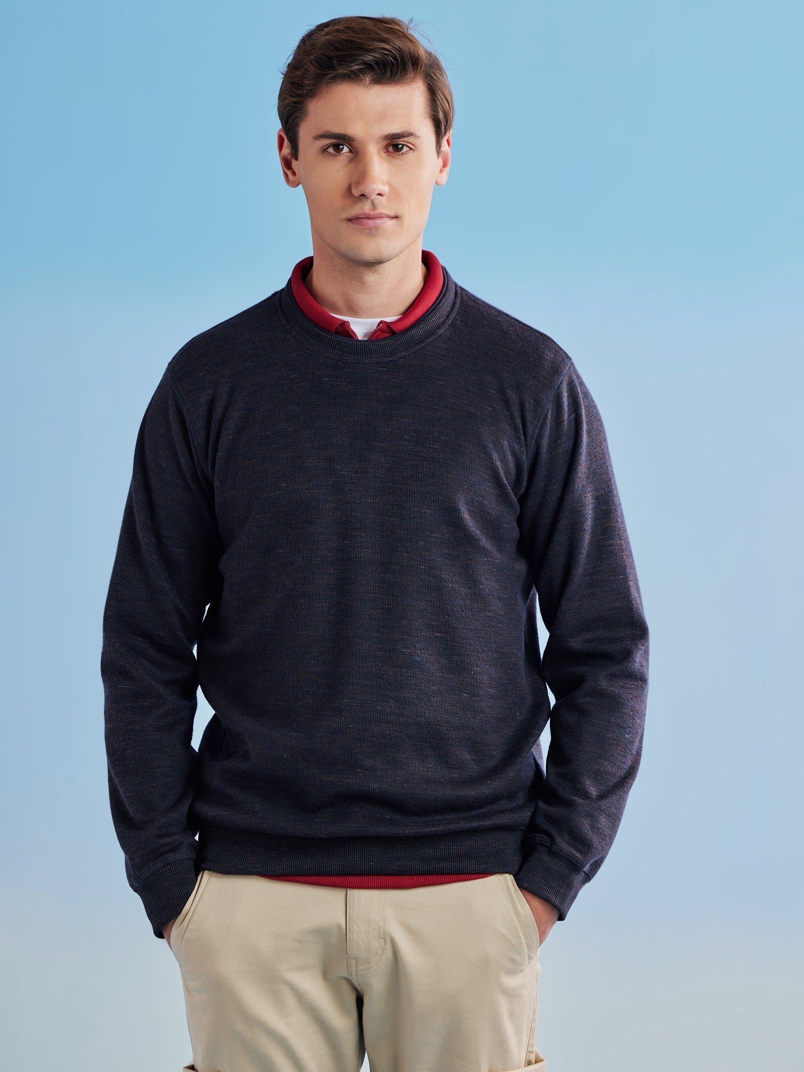 Dark Navy Fleece Crew Neck Sweatshirt