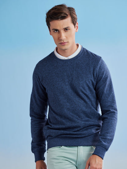 Dark Blue Fleece Crew Neck Sweatshirt