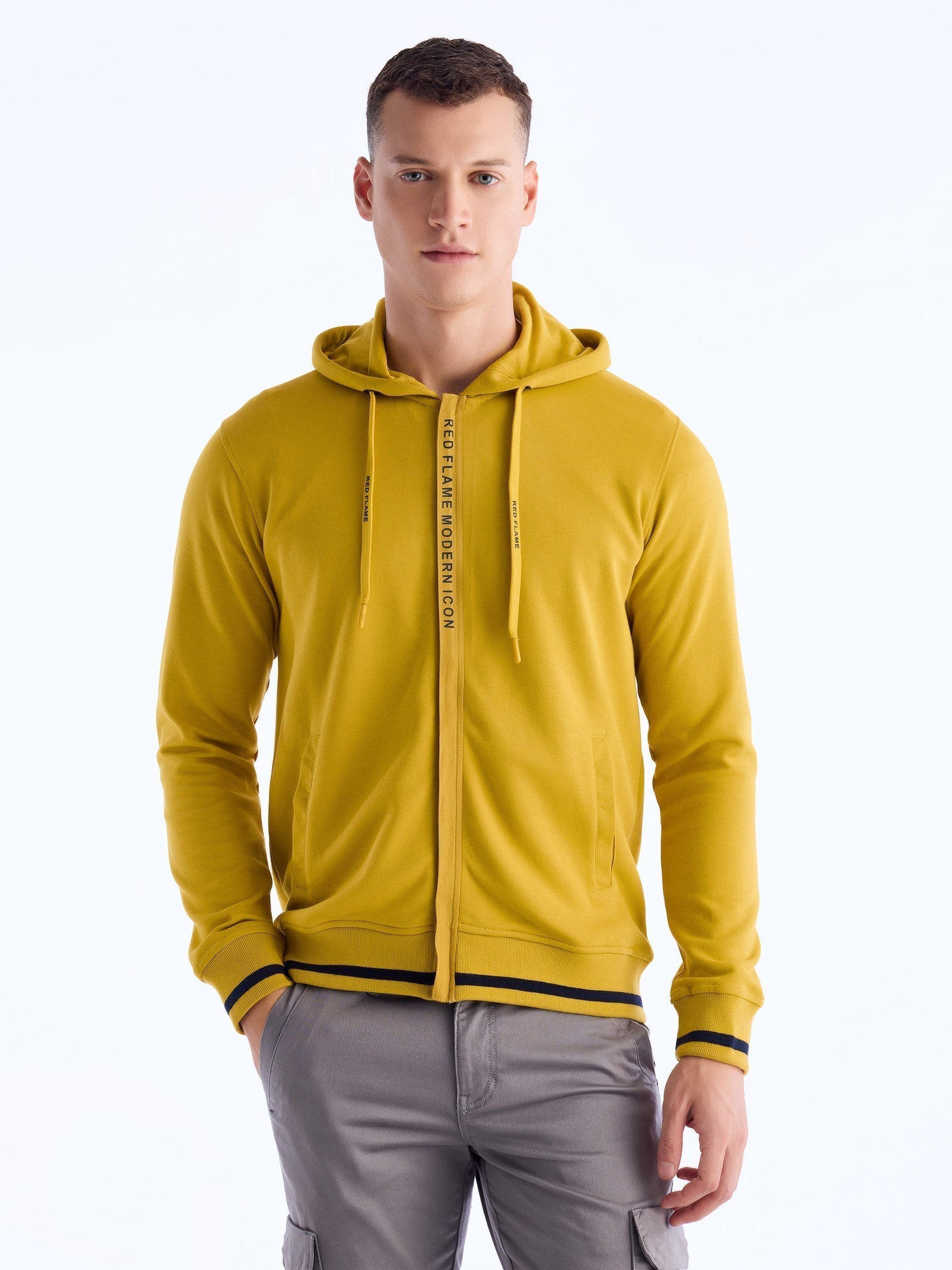 Yellow Solid Sweatshirt