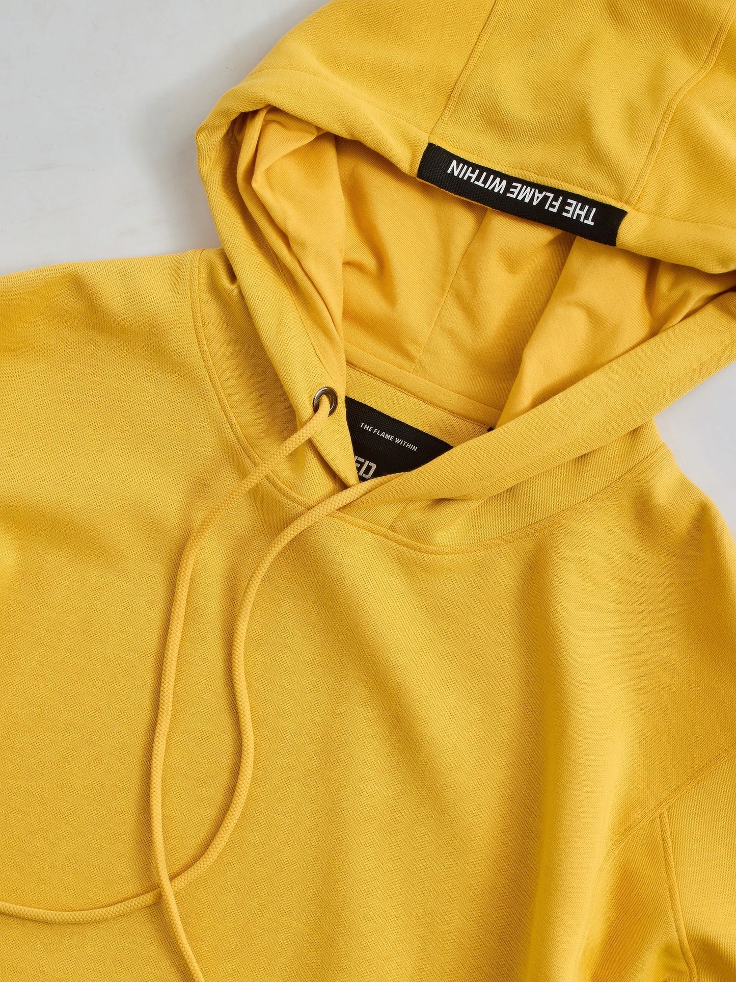 Yellow Solid Hooded Sweatshirt