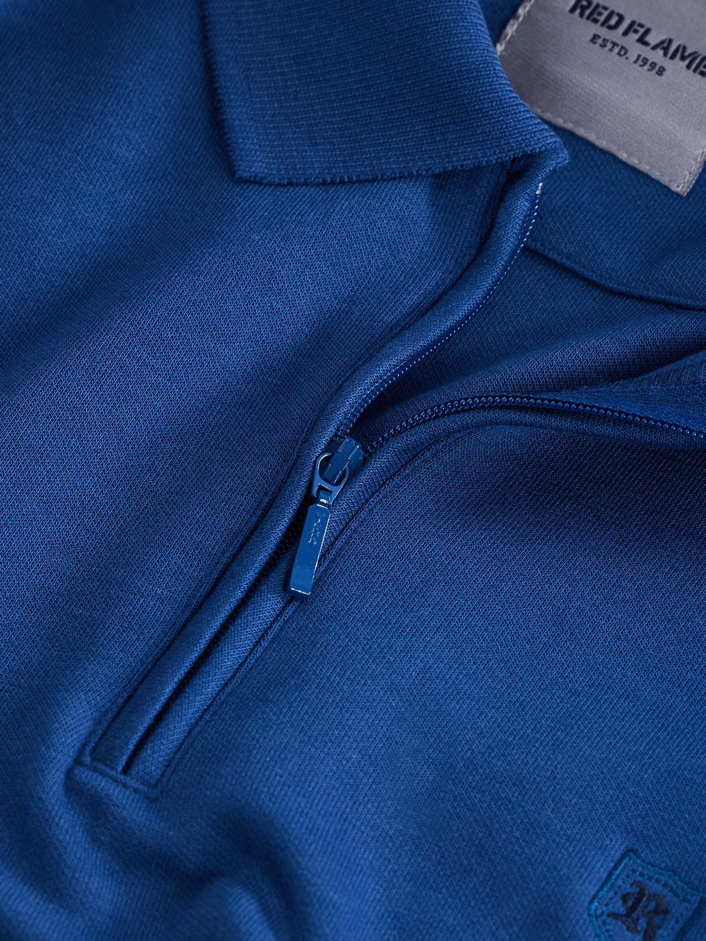 Blue Zipped Polo Sweatshirt