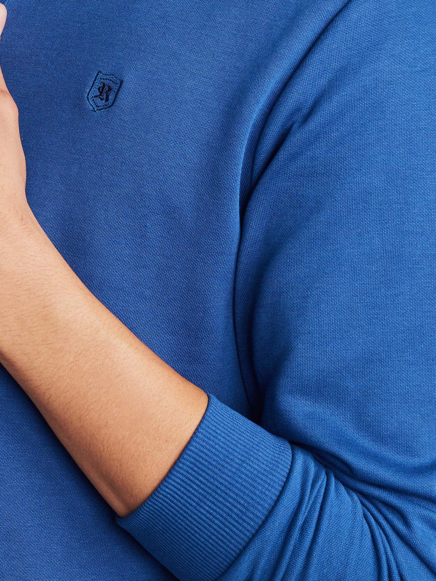 Blue Zipped Polo Sweatshirt