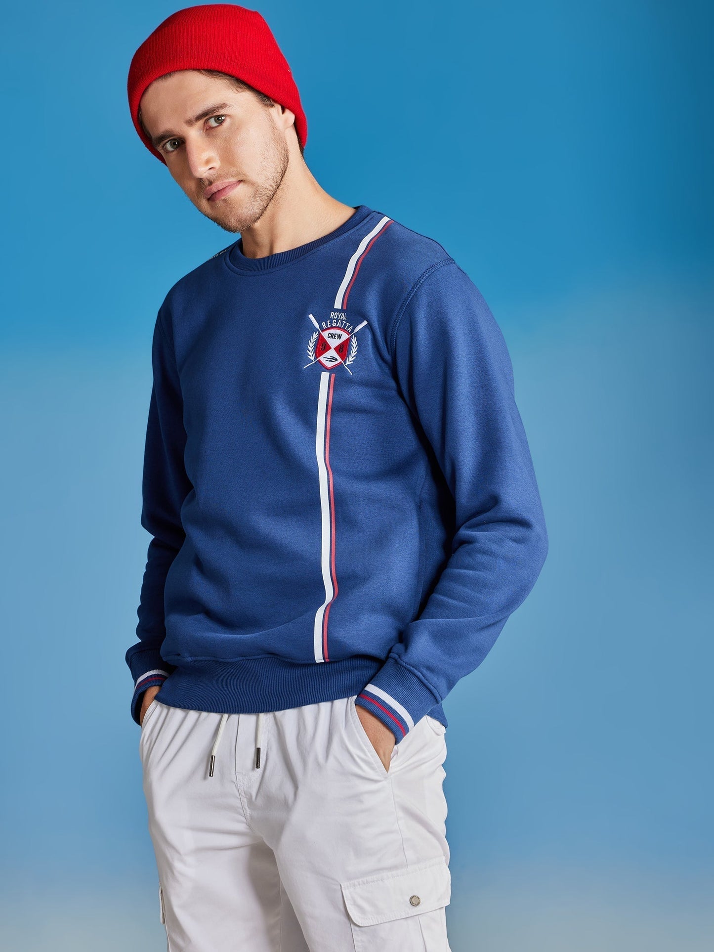 Blue Fleece Crew Neck Sweatshirt