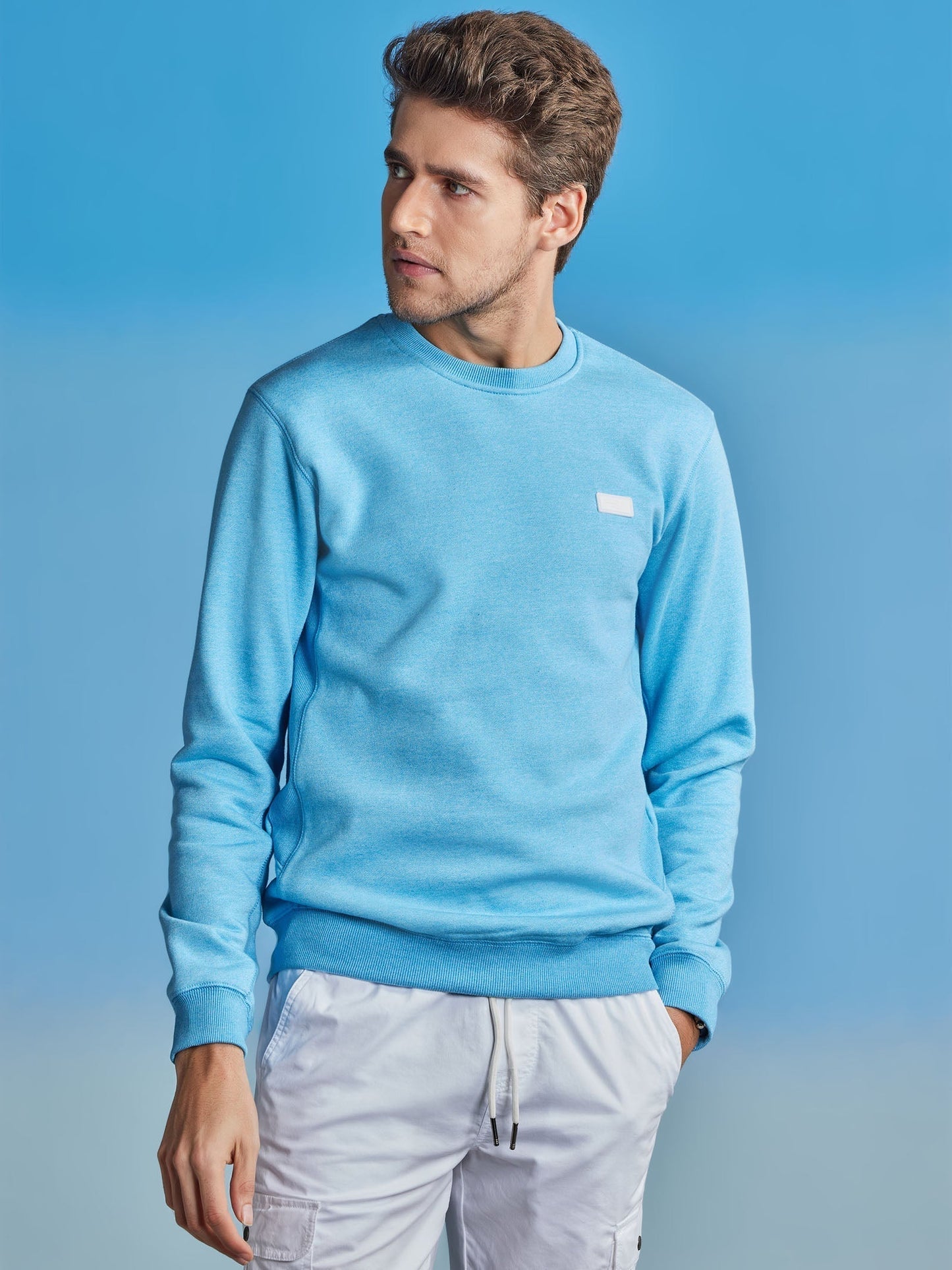 Blue Fleece Crew Neck Sweatshirt