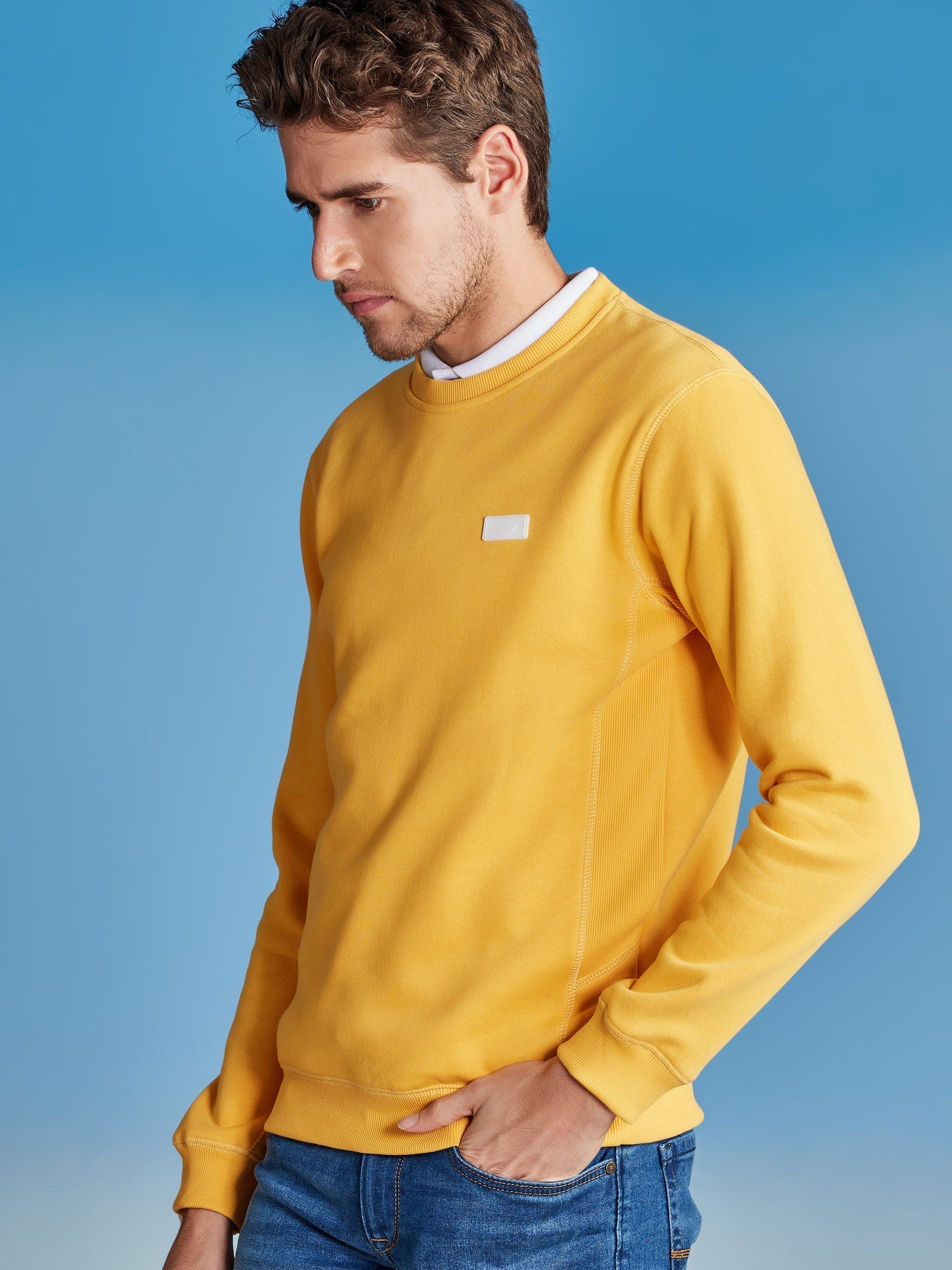 Yellow Fleece Crew Neck Sweatshirt