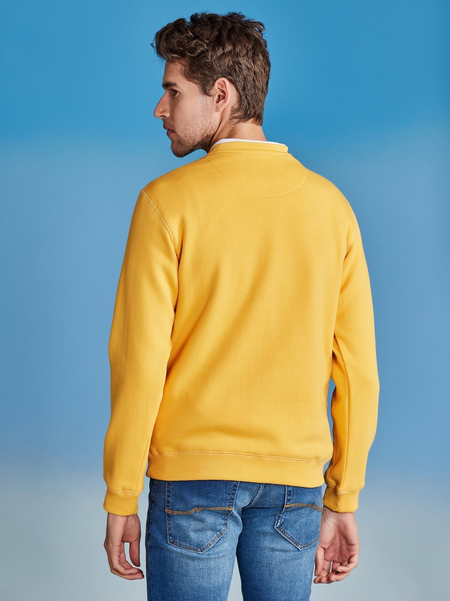 Yellow Fleece Crew Neck Sweatshirt